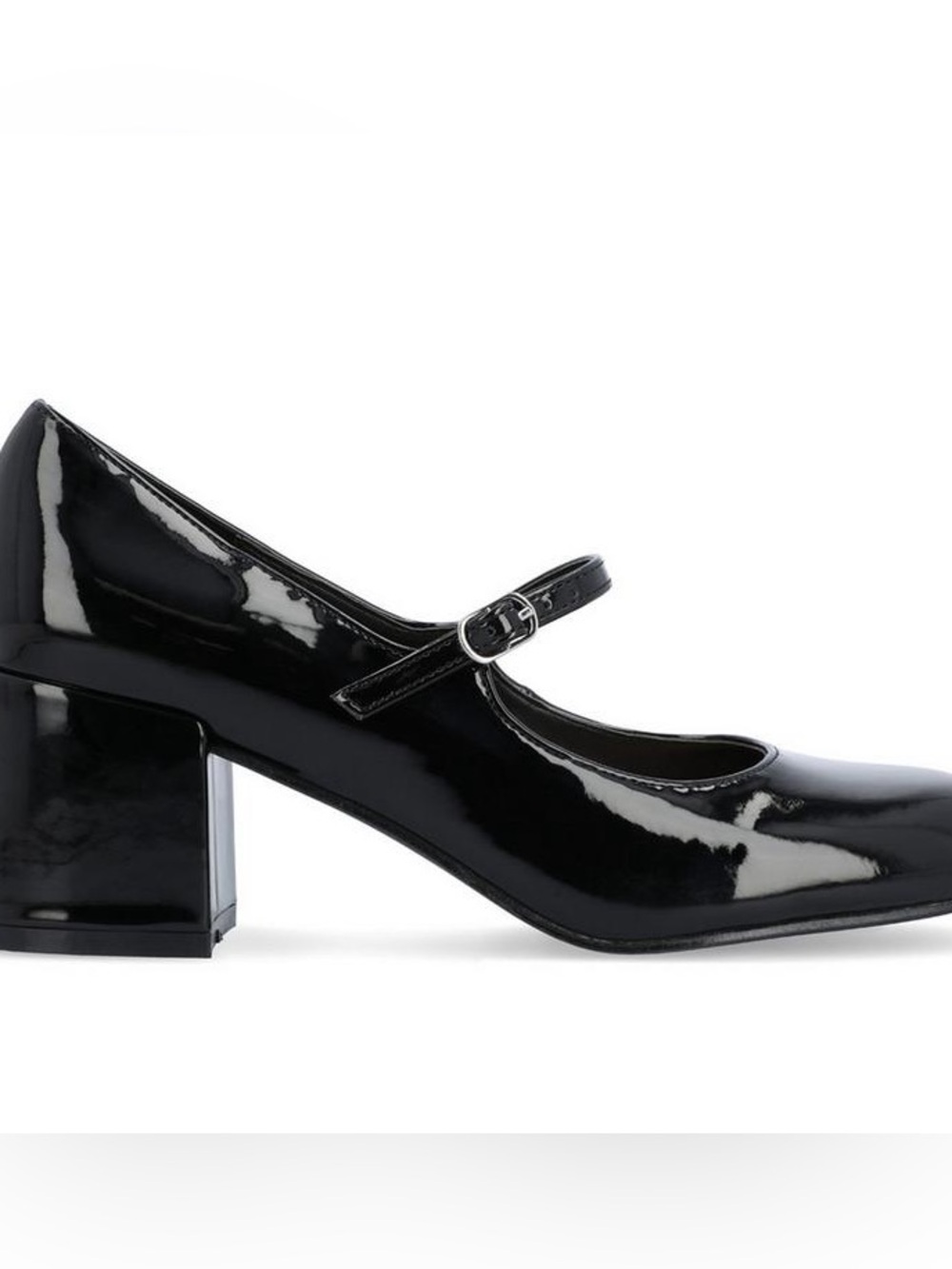Rachel Zoe Luvia Mary Jane Block Heel Pumps Black Patent Sz 9 GUC